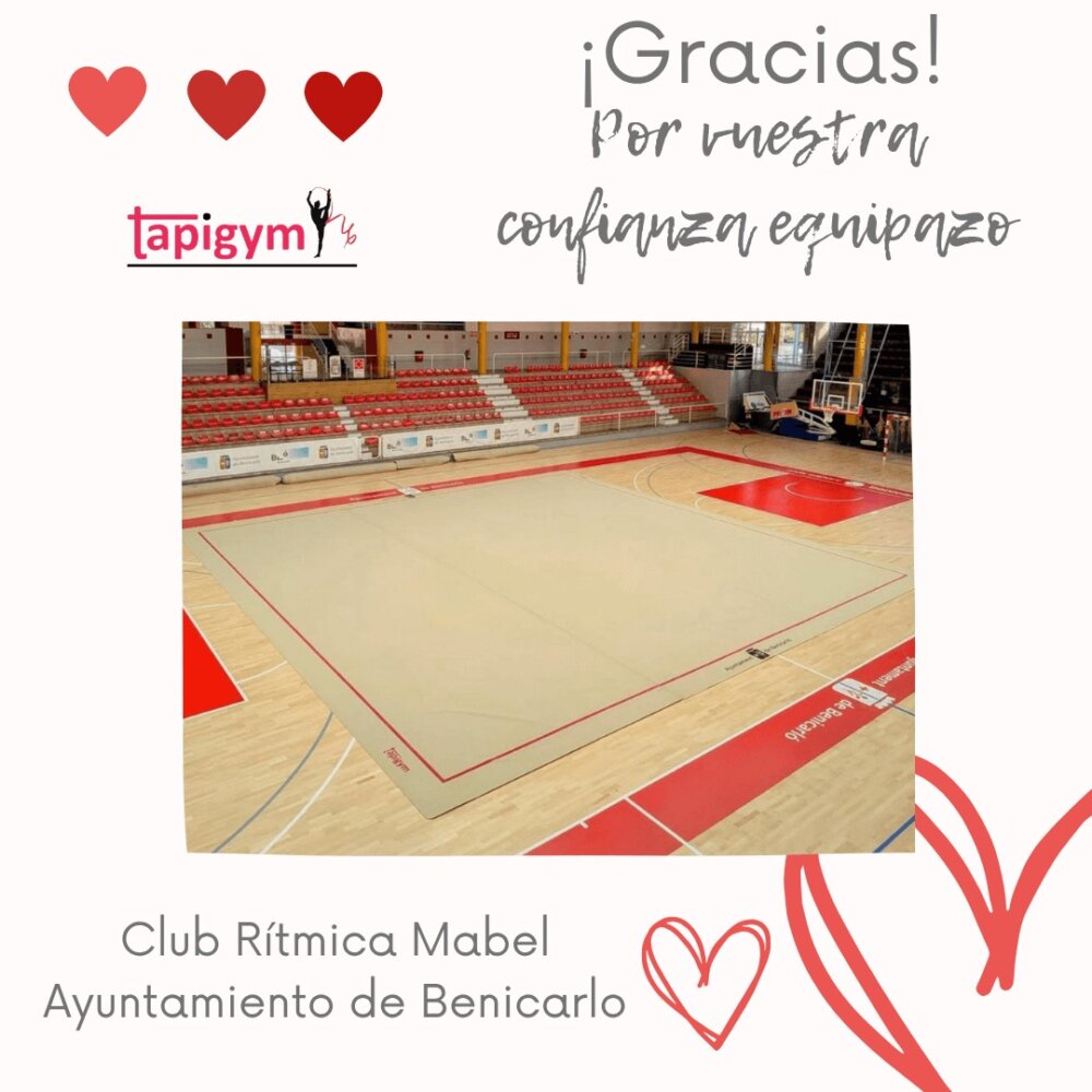 Hoy viajamos a Benicarlo (Castellón), para dar las gracias al Ajuntament y a al Club Mabel, por seguir mejorando las condiciones de entrenamiento de sus gimnastas.

Seguro que vuestro tapiz ayudará a todas l@s gimnastas, técnic@s del Club, en sus entrenamientos diarios y competiciones. Sois muy grandes campeonas.

A disfrutarlo y Aúpa Equipazo.

#GimnasiaRítmica #GR #Gymnastics #Gimnasia #GRGymnastics #RG #Gymnast #GRMundial #FIGGR #GRFIG #AmorPorLaGR #BellezaGR #CampeonasGR #GRCampeonas #GResArte #GRFans #GRPassion
