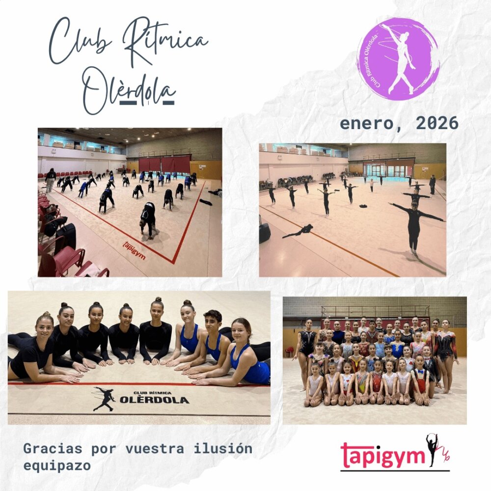 Hoy viajamos a 
Olèrdola (Barcelona), para dar las gracias al Club Rítmica Olèrdola, por seguir mejorando las condiciones de entrenamiento de sus gimnastas.

Seguro que vuestro tapiz ayudará a todas l@s gimnastas, técnic@s del Club, en sus entrenamientos diarios y competiciones. Sois muy grandes campeonas/es.

A disfrutarlo y Aúpa Equipazo.

#GimnasiaRítmica #GR #Gymnastics #Gimnasia #GRGymnastics #RG #Gymnast #GRMundial #FIGGR #GRFIG #AmorPorLaGR #BellezaGR #CampeonasGR #GRCampeonas #GResArte #GRFans #GRPassion