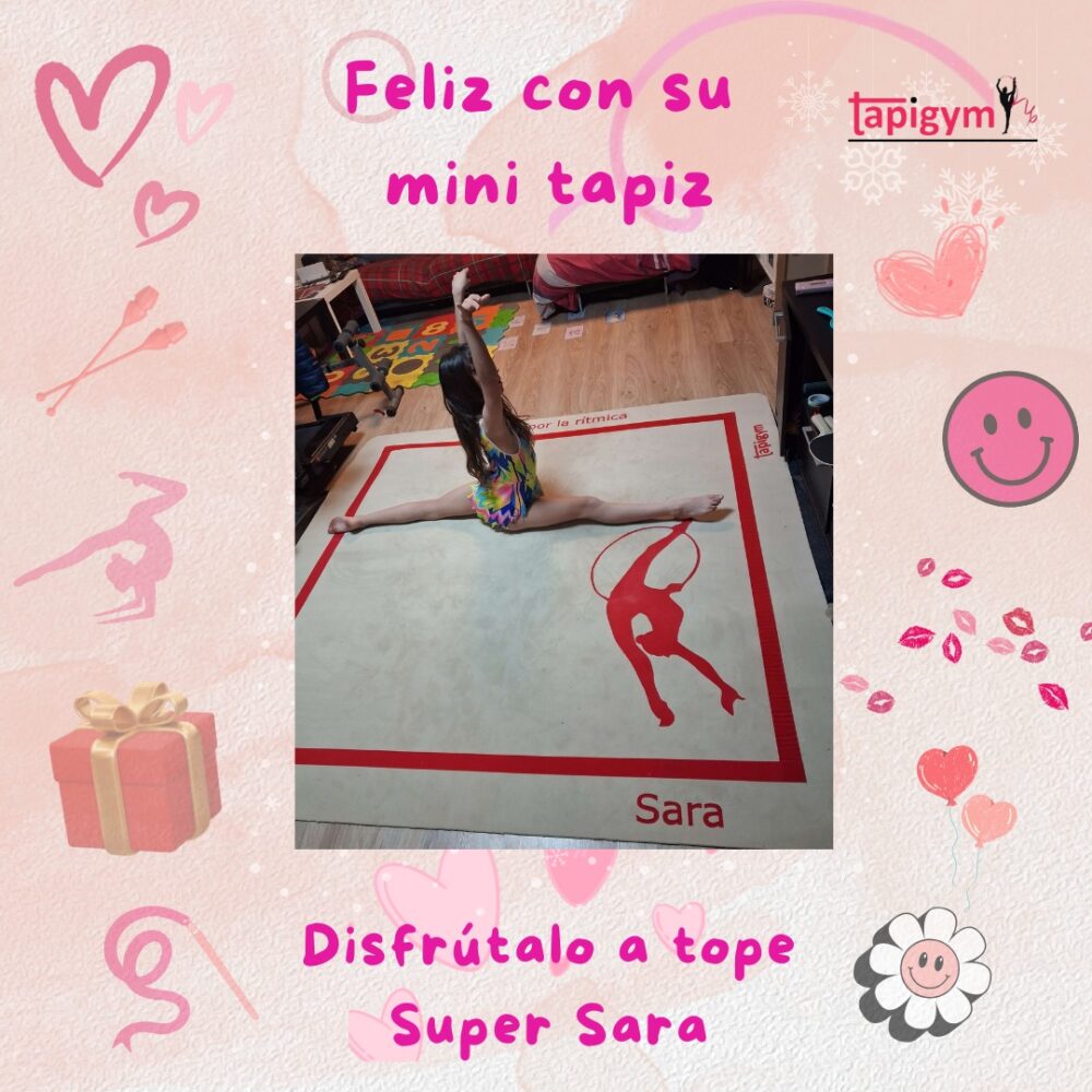 Muchas gracias Sara ❤️, seguro que disfrutaréis de tu pasión por la gimnasia rítmica con tu mini tapiz, porque la ilusión de las gimnastas es nuestra principal motivación para seguir mejorando.

#minitapices #minicarpets #GR #RG #gimnasiarítmica #rhythmicgymnastic #rítmica #Entrenamiento #casa #RG #tapicespersonalizados

+ información: llamadas o mensajes de whatsapp o telegram en el +344644310330 o por email minitapices@tapigym.es en España, fuera España minicarpets@tapigym.com , o en nuestras redes sociales @tapigym