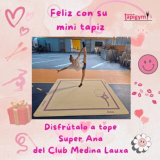 Muchas gracias Ana ❤️, seguro que disfrutaréis de tu pasión por la gimnasia rítmica con tu mini tapiz, porque la ilusión de las gimnastas es nuestra principal motivación para seguir mejorando.

#minitapices #minicarpets #GR #RG #gimnasiarítmica #rhythmicgymnastic #rítmica #Entrenamiento #casa #RG #tapicespersonalizados

+ información: llamadas o mensajes de whatsapp o telegram en el +344644310330 o por email minitapices@tapigym.es en España, fuera España minicarpets@tapigym.com , o en nuestras redes sociales @tapigym