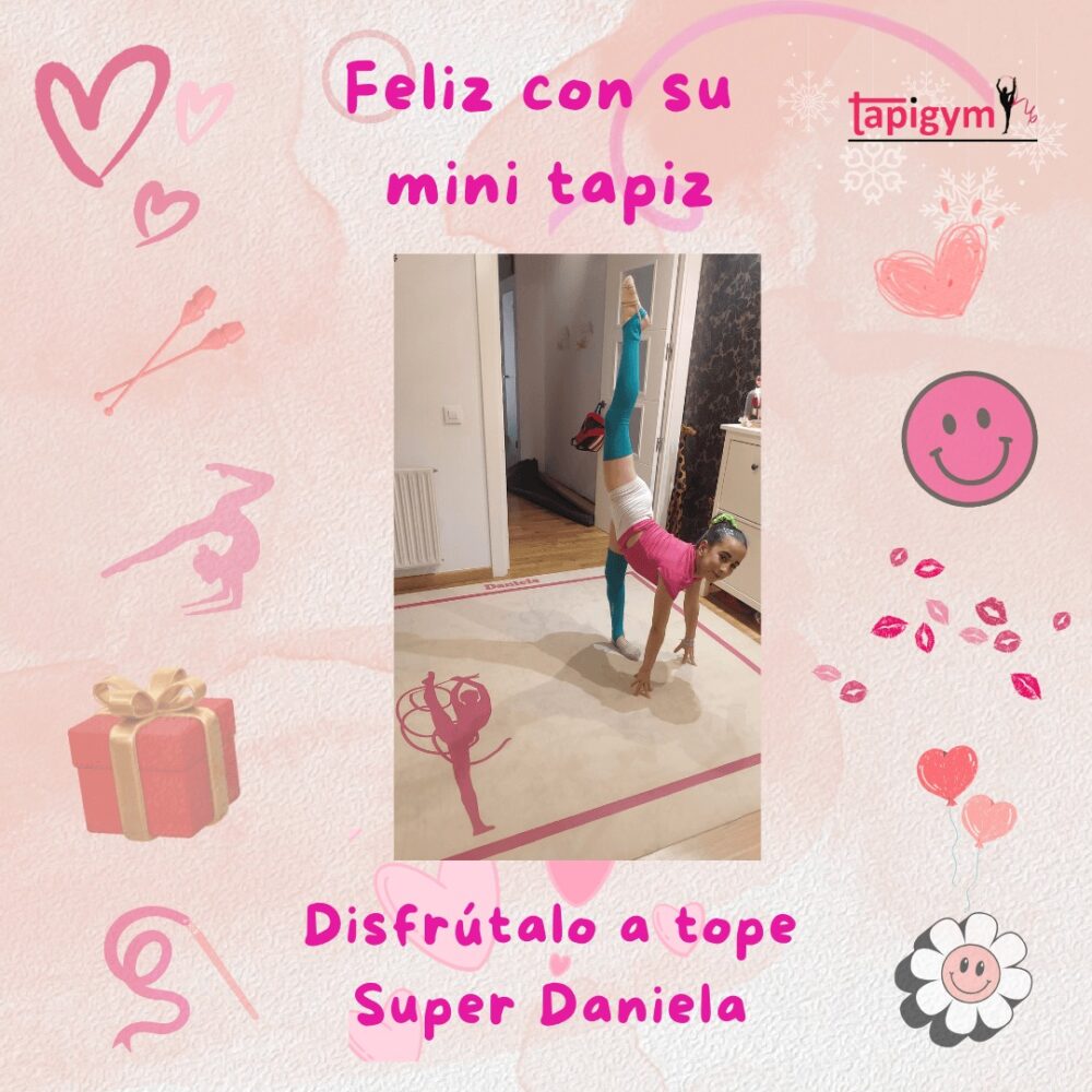 Muchas gracias Daniela ❤️, seguro que disfrutaras de tu pasión por la gimnasia rítmica con tu mini tapiz, porque la ilusión de las gimnastas es nuestra principal motivación para seguir mejorando.

#minitapices #minicarpets #GR #RG #gimnasiarítmica #rhythmicgymnastic #rítmica #Entrenamiento #casa #RG #tapicespersonalizados

+ información: llamadas o mensajes de whatsapp o telegram en el +344644310330 o por email minitapices@tapigym.es en España, fuera España minicarpets@tapigym.com , o en nuestras redes sociales @tapigym
