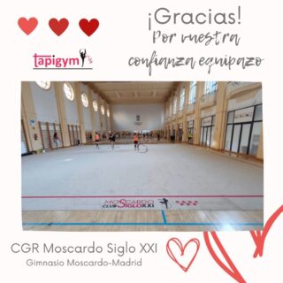 Hoy viajamos a Madrid, concretamente a una instalación con mucha historia, el gimnasio Moscardo en Madrid, para dar las gracias al Club Moscardo Siglo XXI, por seguir mejorando las condiciones de entrenamiento de sus gimnastas.

Seguro que vuestro tapiz ayudará a todas l@s gimnastas, técnic@s del Club, en sus entrenamientos diarios y competiciones. Sois muy grandes campeonas/es.

A disfrutarlo y Aúpa Equipazo.

#GimnasiaRítmica #GR #Gymnastics #Gimnasia #GRGymnastics #RG #Gymnast #GRMundial #FIGGR #GRFIG #AmorPorLaGR #BellezaGR #CampeonasGR #GRCampeonas #GResArte #GRFans #GRPassion