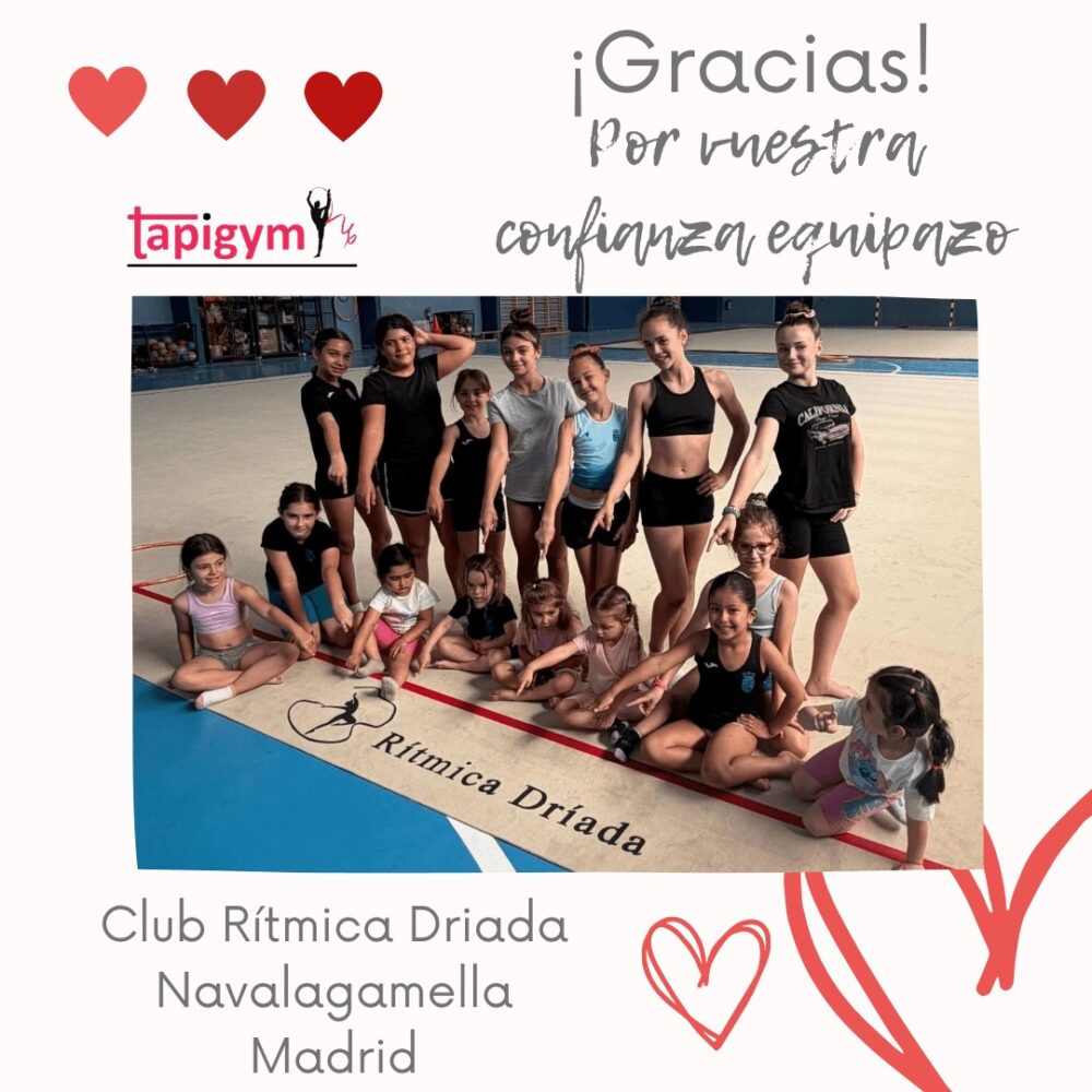 Hoy viajamos a Navalagamella (Madrid), para dar las gracias al Club Rítmica Driada, por seguir mejorando las condiciones de entrenamiento de sus gimnastas.

Seguro que vuestro tapiz ayudará a todas l@s gimnastas, técnic@s del Club, en sus entrenamientos diarios y competiciones. Sois muy grandes campeonas/es.

A disfrutarlo y Aúpa Equipazo.

#GimnasiaRítmica #GR #Gymnastics #Gimnasia #GRGymnastics #RGGymnast #RG #FIGGR #GRFIG #AmorPorLaGR #BellezaGR #CampeonasGR #GResArte #GRFans #GRPassion