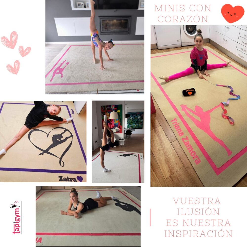 Aunque no lo crea lo creáis, cada día nos llaman y nos comentan que no sabían que existen los minis.... A parte de explicarles en que consisten, les comentamos que "sólo 4.200 gimnastas lo tienen" y “están encantad@s con sus minis”.

Es por ello, que queremos ir , poco a poco, dándoos las gracias, a tod@s l@s que habéis confiado en nosotros.

Collage 43. Con Valentina, Martina, Triana, Zaira y Miriam.

Gracias campeonas, vuestra ilusión es nuestra inspiración.