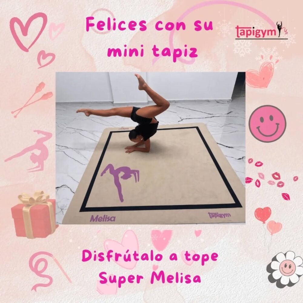 Muchas gracias Melisa ❤️, seguro que disfrutaras de tu pasión por la gimnasia rítmica con tu mini tapiz, porque la ilusión de las gimnastas es nuestra principal motivación para seguir mejorando.

#minitapices #minicarpets #GR #RG #gimnasiarítmica rhythmicgymnastic rítmica Entrenamiento casa RG tapicespersonalizados

+ información: llamadas o mensajes de whatsapp o telegram en el +344644310330 o por email minitapices@tapigym.es en España, fuera España minicarpets@tapigym.com , o en nuestras redes sociales @tapigym