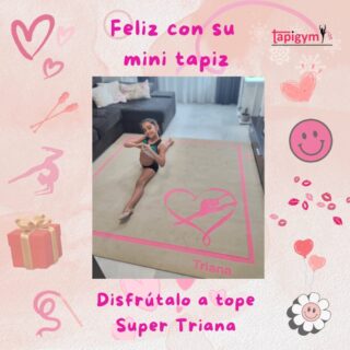 Muchas gracias Triana ❤️, seguro que disfrutaras de tu pasión por la gimnasia rítmica con tu mini tapiz, porque la ilusión de las gimnastas es nuestra principal motivación para seguir mejorando.

#minitapices #minicarpets #GR #RG #gimnasiarítmica #rhythmicgymnastic #rítmica #Entrenamiento #casa #RG #tapicespersonalizados

+ información: llamadas o mensajes de whatsapp o telegram en el +344644310330 o por email minitapices@tapigym.es en España, fuera España minicarpets@tapigym.com , o en nuestras redes sociales @tapigym