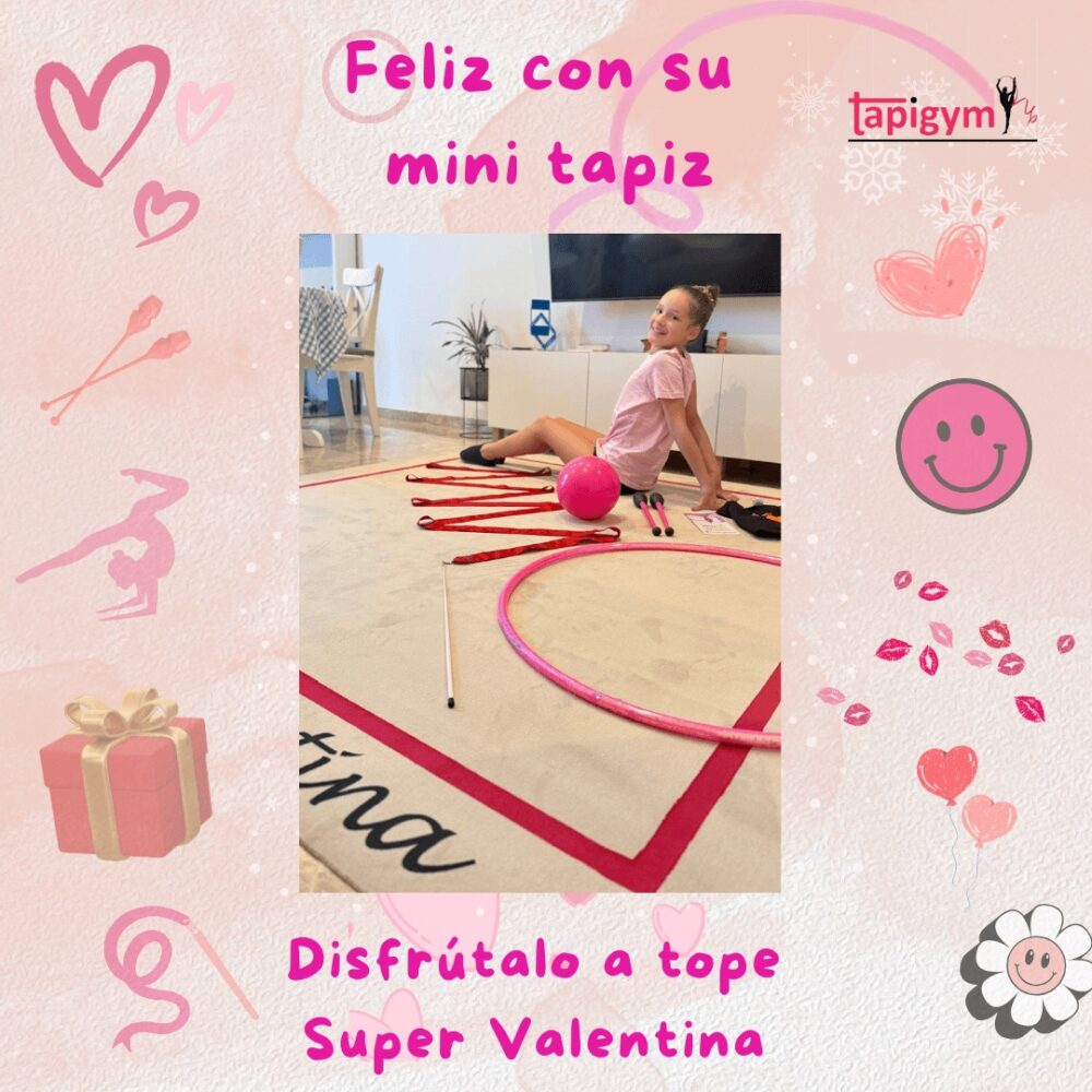 Muchas gracias Valentina ❤️, seguro que disfrutaras de tu pasión por la gimnasia rítmica con tu mini tapiz, porque la ilusión de las gimnastas es nuestra principal motivación para seguir mejorando.

#minitapices #minicarpets #GR #RG #gimnasiarítmica #rhythmicgymnastic #rítmica #Entrenamiento #casa #RG #tapicespersonalizados

+ información: llamadas o mensajes de whatsapp o telegram en el +344644310330 o por email minitapices@tapigym.es en España, fuera España minicarpets@tapigym.com , o en nuestras redes sociales @tapigym