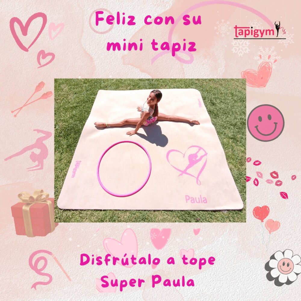 Muchas gracias Paula ❤️, seguro que disfrutaras de tu pasión por la gimnasia rítmica con tu mini tapiz, porque la ilusión de las gimnastas es nuestra principal motivación para seguir mejorando.

#minitapices #minicarpets #GR #RG #gimnasiarítmica rhythmicgymnastic rítmica Entrenamiento casa RG tapicespersonalizados

+ información: llamadas o mensajes de whatsapp o telegram en el +344644310330 o por email minitapices@tapigym.es en España, fuera España minicarpets@tapigym.com , o en nuestras redes sociales @tapigym