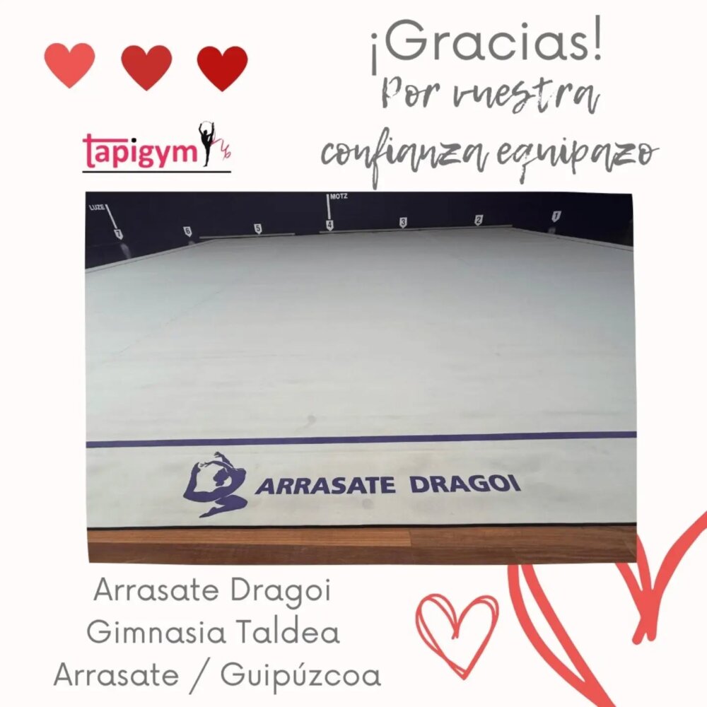 Hoy viajamos a Arrasate-Mondragón, para dar las gracias al Arrasate Dragoi Gimnasia Taldea, por seguir mejorando las condiciones de entrenamiento de sus gimnastas.

Seguro que vuestro tapiz ayudará a todas l@s gimnastas, técnic@s del Club, en sus entrenamientos diarios y competiciones. Sois muy grandes campeonas/es.

A disfrutarlo y Aúpa Equipazo.

#GimnasiaRítmica #GR #Gymnastics #Gimnasia #grgymnastics