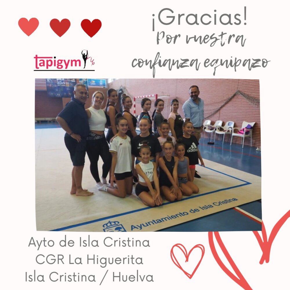 Hoy viajamos a Isla Cristina (Huelva), para dar las gracias al CGR La Higuerita y al Ayuntamiento de Isla Cristina, por seguir mejorando las condiciones de entrenamiento de sus gimnastas.

Seguro que vuestro tapiz ayudará a todas l@s gimnastas, técnic@s del Club, en sus entrenamientos diarios y competiciones. Sois muy grandes campeonas/es.

A disfrutarlo y Aúpa Equipazo.

#GimnasiaRítmica #GR #Gymnastics #Gimnasia #grgymnastics